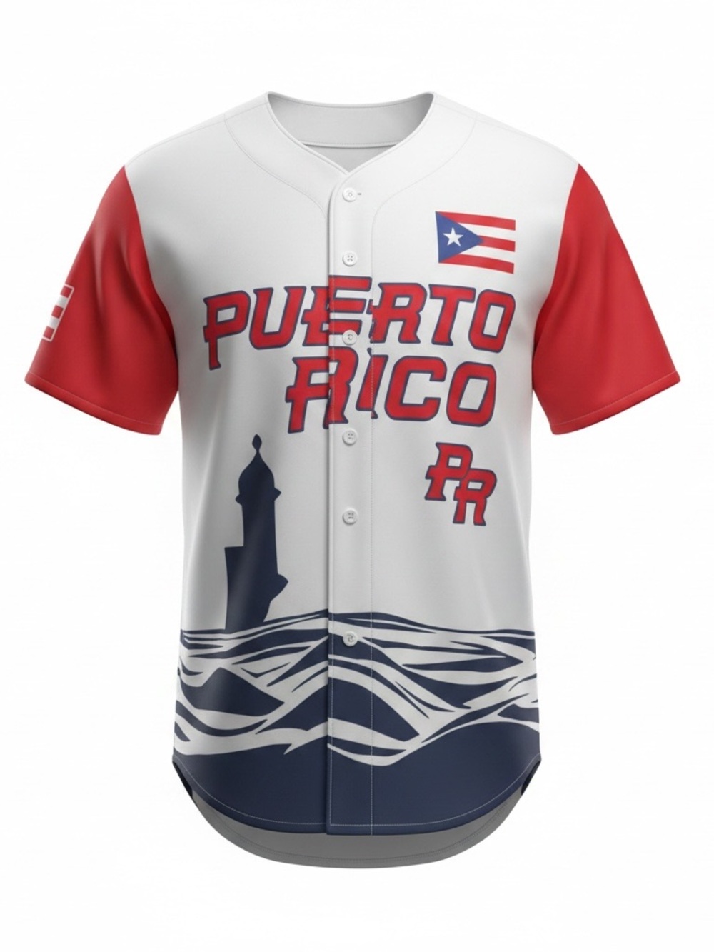 Puerto Rico Baseball Jersey - Red & White